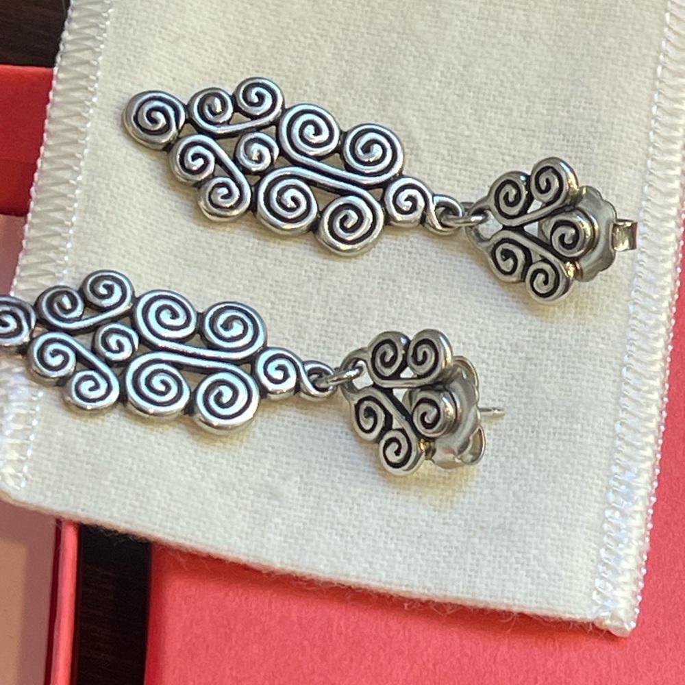 James Avery Silver Swirl Drop Earrings